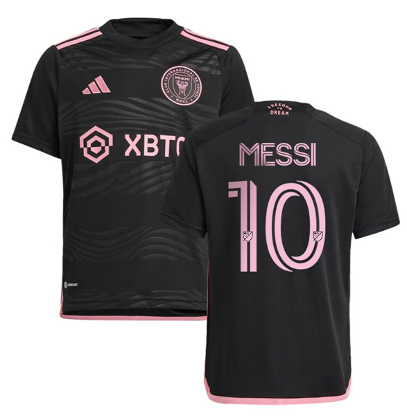 Youth Black Inter Miami CF #10 Lionel Messi Soccer Jersey
